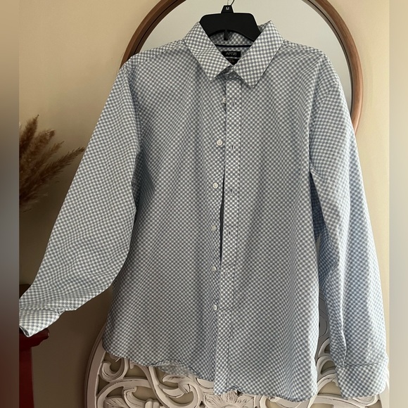 Apt 9 Light Blue and White Button Down Shirt XL slim - Picture 3 of 5